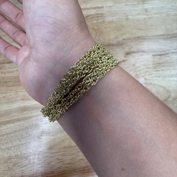 Vintage Amedeo Gold-Tone Multi-Strand Necklace With Reversible Cameo Pendant - Picture 15 of 15